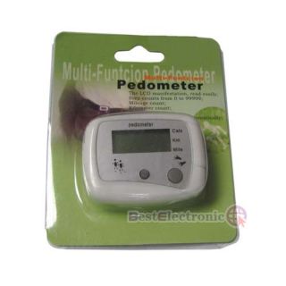 Multifunction LCD Pedometer Step Counter Walking Distance White