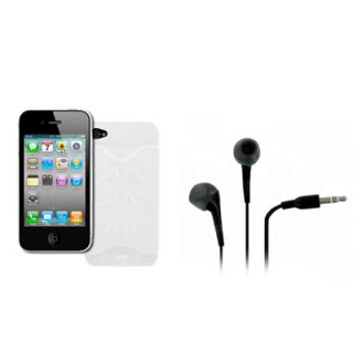 Empire Credit Card Hard Case White Headphones for Apple iPhone 4 4S