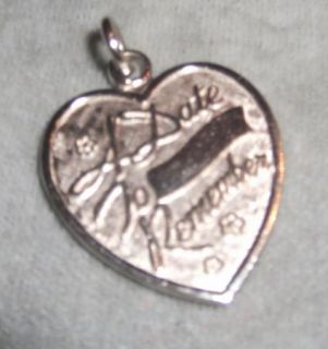  Sterling Silver A Date to Remember Heart Charm Engraveable