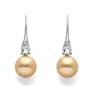 Imperial Pearls 10 11mm Cultured Golden South Sea Pearl and .9ct White