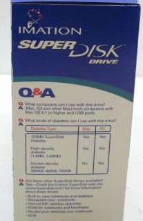  Imation SD USB M3 Superdisk 120MB Floppy External Drive for Mac