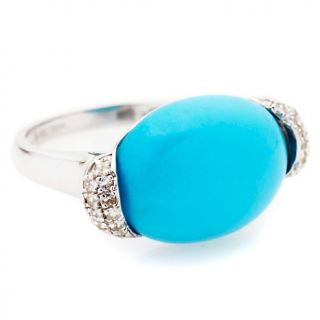 Heritage Gems Sleeping Beauty Turquoise and White Sapphire Sterling