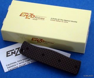 Enzo Knife PK70 Scandi Grind CPM S30V Carbon Fiber Slip Joint Pocket