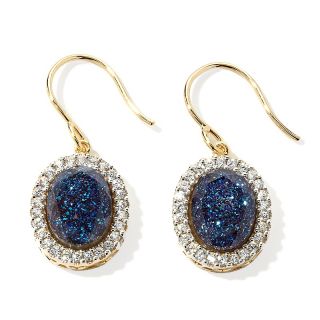  blue drusy cz frame drop earrings note customer pick rating 6 $ 79