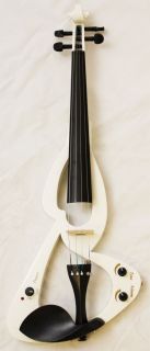 New 4 4 White Electric Violin Gigbag Case Bow Headphone
