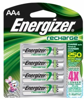 Energizer   Eveready 4 Pack AA ACCU Rechargeable High Energy Batteries