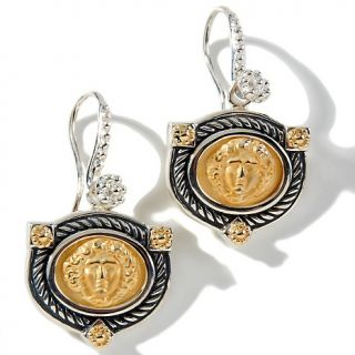 Jewelry Earrings Drop Tagliamonte 2 Tone Medusa Sterling Silver