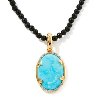 Heritage Gems White Cloud Turquoise and Topaz Vermeil Pendant with