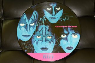  The Night Pic Disc Signed by Gene Simmons Paul Ace Eric Carr