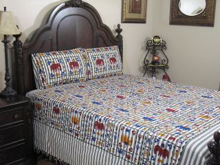 Elephant Cotton Bedding Pillowcases Set 3P Print Indian Traditional