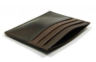 Genuine Leather Business Credit Card Case Slim Mini Wallet Men Women