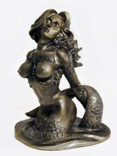 Mermaid Siren Seductress Erotic Sexy Pinup Nude Statue Figure 7 25