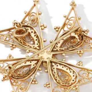 Dallas Prince Designs .48ct Diamond Vermeil Maltese Cross Pin/Penda