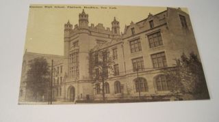 1913 Postcard ERASMUS HIGH SCHOOL Brooklyn New York Flatbush RARE L61