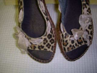 New Eric Michael Sling Back Leopard Sandals Size Vary