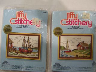 Lot of 2 crewel embroidery kits Beached Dry Dock new in packages