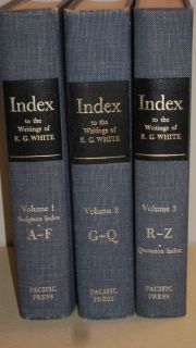   INDEX TO THE WRITINGS OF ELLEN G WHITE 3 VOLUME SET ADVENTIST XLNT