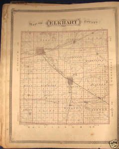 Elkhart County Indiana Plat Map 1876 Goshen Bristol