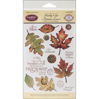113 1226 justrite clear stamp set shabby chic autumn leaves rating be