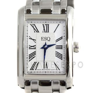 New Esq by Movado Watches 7101356 Silver Filmore White