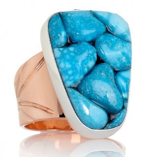 Jay King Blue Basin Turquoise Freeform Copper and Sterling Silver Ring