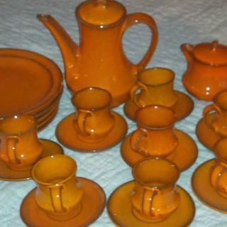 Ernestine Salerno Vintage Cups Saucers Plates and Pitcher