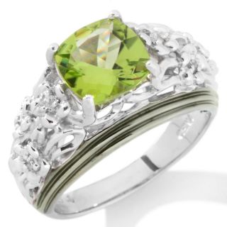 133 902 victoria wieck 1 79ct peridot and white topaz two tone ring