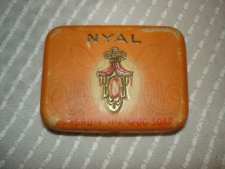 Vintage Early 1900s Nyal Dandruff Shampoo Soap Advertising Dish Case
