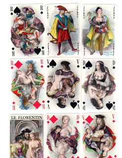 Paul Emile Becat Full Deck Erotic 1950s Playing Cards LtdEd RARE Red
