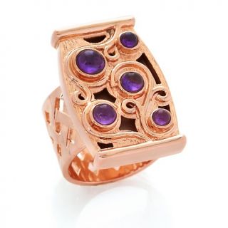 Mine Finds by Jay King Amethyst Desert Rosé Metal Woven Band Ring