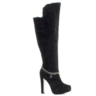 Mariah Carey Suede Chic Tall Boot with Chain