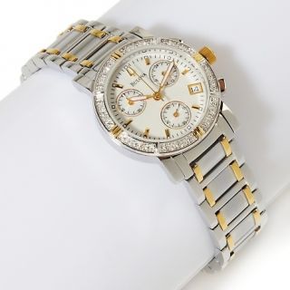 967 133 bulova ladies 2 tone chronograph bracelet watch note customer