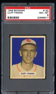 1949 Bowman Cliff Fannin #120 PSA 8 NM MT (PWCC)