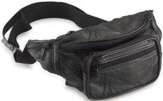 New Black Leather Travel Waist Hip Fanny Pack Belt Bag 
