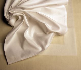 Anichini Hospitality Satin Band White Tablecloth 42x42