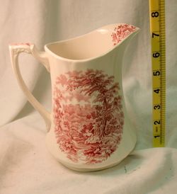 classic alfred meakin milk pitcher / red romance pattern