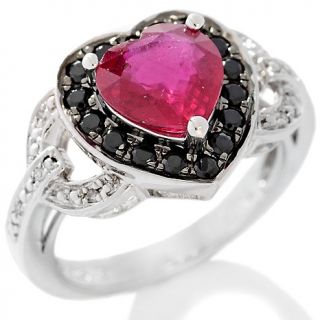 148 825 diamond accented ruby and black spinel sterling silver heart