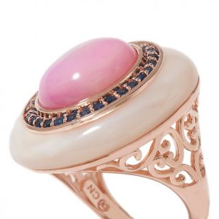 Jewelry Rings Gemstone Carlo Viani Mother of Pearl Sapphire Rose