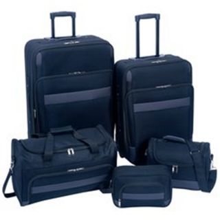Embassy™ 5pc Luggage Set Travel Trolley Tote Shaving Beauty Bag New