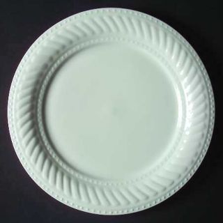 Gibson Dinnerware Imperial Braid All White Embossed Rope Dinner Plate