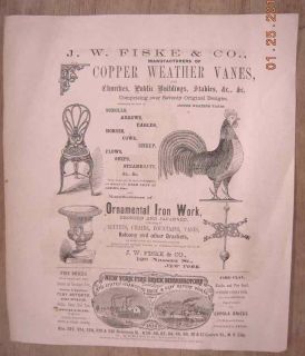 1880 Antique Iron Railing Weather Vane Ornamental Roost