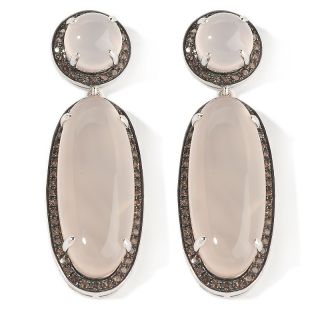 Rarities Carol Brodie Pink Chalcedony Quartz Silver Earrings