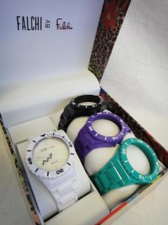 Falchi by Carlos Falchi Womens Fashion Casual Rubber Wrist Watch w