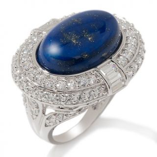 151 044 victoria wieck 2 52ct absolute oval lapis and pave frame ring