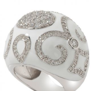 Victoria Wieck 1.55ct Absolute™ White Enamel and Pavé Dome Ring at