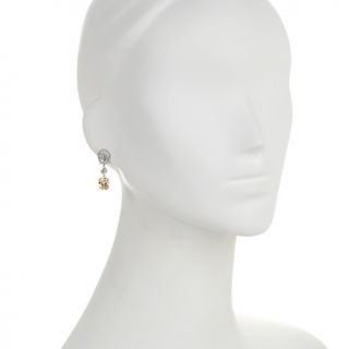 Xavier 6.99ct Absolute™ Oval Canary and Geometric Drop Earrings at