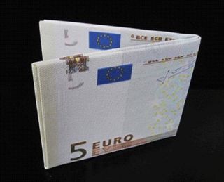  Bill Notecase Pocket Money Canvas Wallet Purse € 5 Euro Currency QB4