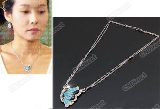 2012 New Hot Fashion Crystal Flying Butterfly Pendant Necklace 35DI