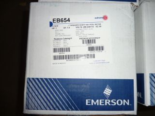 New Emerson EB654 C Flange Pool Spa Motor 1 HP Threaded Shaft 1081