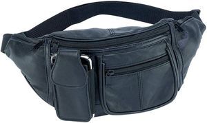 Solid Lambskin Leather Fanny Pack w/ Phone Pocket, Men or Womens Waist